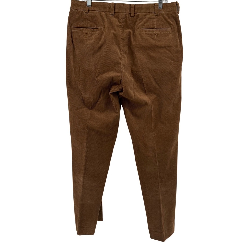 Brooks Brothers Clark Brown Corduroy Pants Mens 34x30 Straight Fit Stretch - Picture 2 of 6